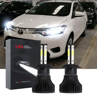 New หลอดไฟหน้า LED 6000K สีขาว สําหรับ Toyota Vios E Spec J Spec (NCP150) ปี 2013-2016 2 ชิ้น