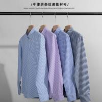 New style of temperament! Heavy Oxford spun casual long-sleeved shirts for spring and autumn loose comfortable and versatile lapel shirts for men and women 【SSY】