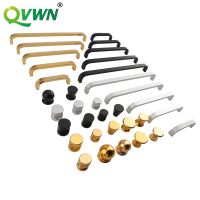 【CW】 QVWN Simple Aluminum Alloy Single Hole Golden Small Black Round Copper Drawing Handle Kitchen Cabinet Shoe Wardrobe Door Drawer