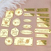 50pcs Personalized Hand Made Clothes Labels Tags Engraved Acrylic Clothing Tags Handmade DIY Bags Sewing Garment Accessories