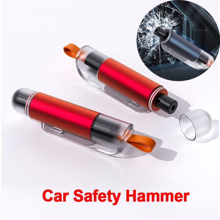 Car Safety Hammer Car Window Glass Breaker Tool Escape Emergency Hammer Life -saving Rescue Tool Seat Belt Cutter Aluminum Alloy