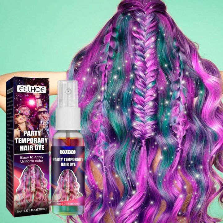【CW】 Temporary Hair Dye Spray Styling Coloring Glitter Color Washable