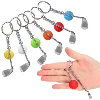 12Pcs Golf Ball Club Key Chain Lightweight Backpack Pendant Car Keychain Fashion Split Keyring Car Key Holder