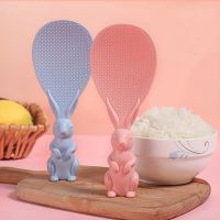 ♠◈ Creative Cute Rabbit Rice Spoon Standing Cooking Tools Non Stick Rice Paddle Stand Up Serving Rice Shovel