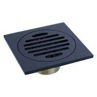 New Matte Black Solid Brass 10cm Square Odorization Shower Floor Drain