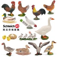 ไก่แจ้เยอรมัน Schleich เป็ดห่านสีขาวห่านห่านห่านห่านฟาร์มสัตว์ของเล่นโมเดลสัตว์ปีก