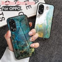 เคสโทรศัพท์กระจกเทมเปอร์ลายหินอ่อนสำหรับ OPPO A78 A58 2023 4G OPPOA78 5G OPPOA58 OPO A 78 58 78A NFC A17 A98ทนต่อรอยขีดข่วนเคสแข็งหลากสีกันกระแทกฝาหลังคู่