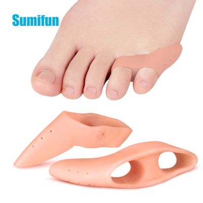 ◕✚ 2/4/6Pcs Little Toe Two Holes Pinkie Foot Thumb Hallux Valgus Silicone Correction Gel Toe Bunion Guard Foot Care Toe Separator