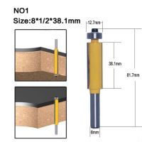 Chwjw 1Pc 8Mm Shank 2 "Flush Trim Router Bit พร้อมแบริ่งสำหรับแม่แบบไม้รูปแบบ Bit ทังสเตนคาร์ไบด์เครื่องตัดสำหรับไม้