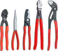 KNIPEX - 9K 00 80 108 US Tools - 5 Piece Automotive Starter Pliers Set (87 01 250, 95 11 200, 26 11 200, 74 01 250, 71 31 200) (9K0080108US)