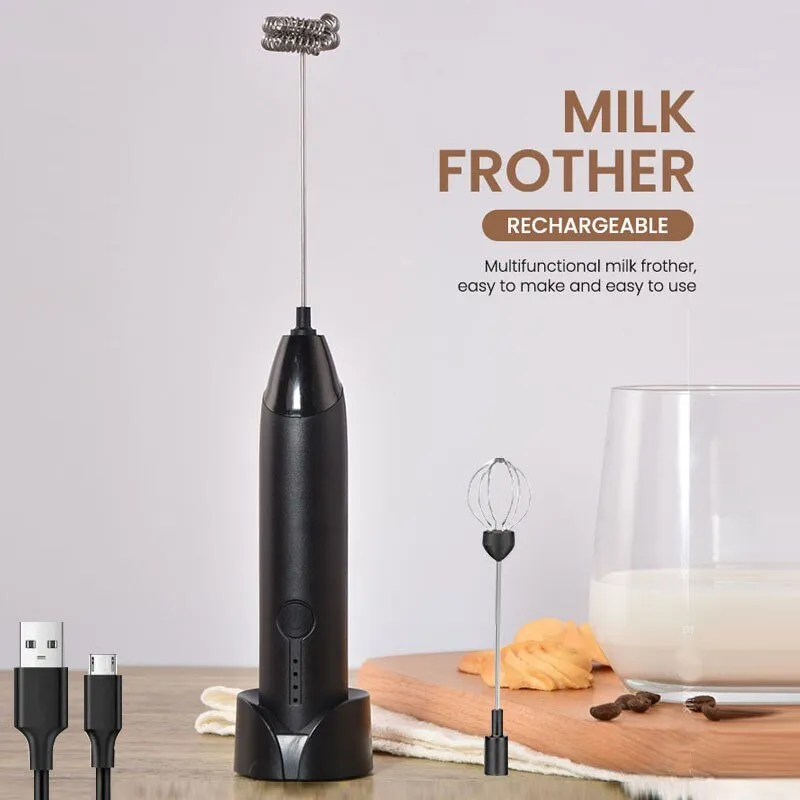 yuyuanyuan 2 In 1 Portable Electric Milk Frother Maker Chargeable