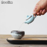 1pc Mini Kiln Porcelain Teapot Ceramic Fingertip Tea Pot Creative Small Tea Pet Teahouse Ornaments Kitchen Kung Fu Kettle