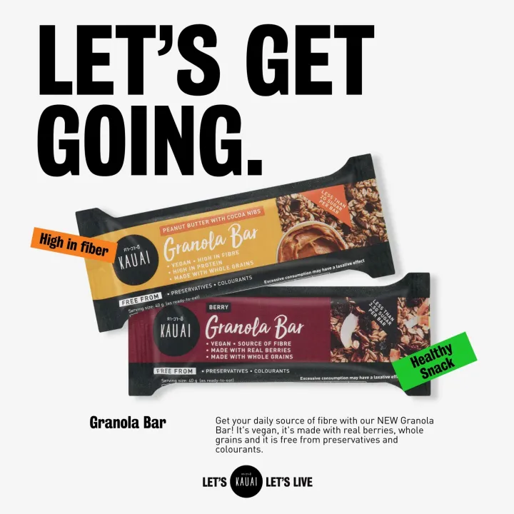 [ซื้อ 3 ชิ้น แถม 1 ชิ้น] Kauai Granola Bar กราโนล่า บาร์ คาวาอิ