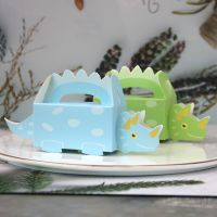 10Pcs Dinosaur Party Candy Cookie Box Kids Jungle Birthday Party Decoration Favors Gift Packaging Boxes Baby Shower Supplies Gift Wrapping  Bags