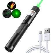 Công suất cao Bút trình chiếu laser xanh lá 5mW 532nm có thể sạc qua USB