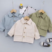 2021 New Spring Autumn Fashion Baby Clothes Boys Girls Cotton Solid Work Coat Causal Jacket Infant Kids Top Out. Wear 0-5 Years