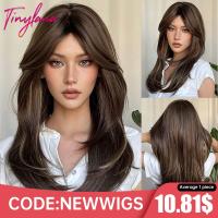 【jw】™✵☾ Layered Synthetic Wigs Straight Wig with Bangs for Afro Resistant Hair