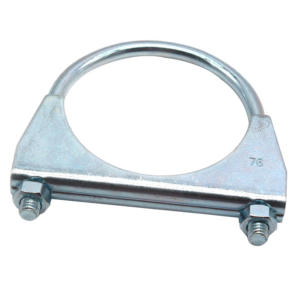 Heavy Duty Saddle Style U-Bolt Muffler Clamps with Anti-Rust Coat and Multiple Uses 1 1/2 