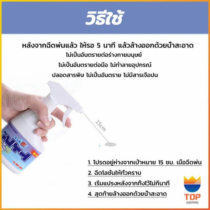 top-สเปรย์น้ำยาขจัดคราบโถส้วม-น้ำยาขัดห้องน้ำ-คราบน้ำบนกระจก-คราบกระเบื้อง-toilet-cleaner