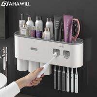 AHAWILL ติดผนังแม่เหล็กดูดซับแปรงสีฟันผู้ถือ2ยาสีฟันฟรี-Ph Storage อุปกรณ์ห้องน้ำ