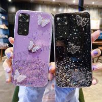 เคสโทรศัพท์สำหรับ Xiaomi Redmi Note 11 11 S เคสนิ่มนิ่มลายผีเสื้อกากเพชรส่องแสงเป็นประกายวิบวับเรดมี่ Note11เอส