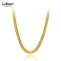 Lokaer Hiphop/Rock Stainless Steel 8mm Wide Big Thick Snake Chain Necklace For Men Women Punk Link Chain Vintage Jewelry N21210 Fashion Chain Necklace