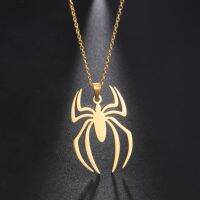 Stainless Steel Personality Necklace Punk Spider Animals Pendant for Women Men Hip Hop Halloween Link Chain Decoration Jewelry Fashion Chain Necklaces