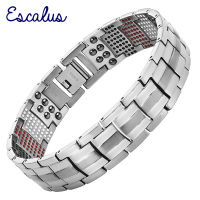 Escalus Trendy Mens Color Pure Titanium Bracelet For Men Infra Red Bracelet Ions Germanium Promote Blood Circulation