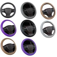 Universal Steering Cover ฝาครอบพวงมาลัยซิลิโคนกันลื่นมีฝีมือประณีตเหมาะสำหรับรถยนต์ส่วนใหญ่รถบรรทุก SUV RV และยานพาหนะอื่น ๆ