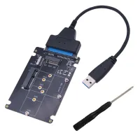 SSD Adapter M.2 NGFF or MSATA to SATA 3.0 Adapter USB 3.0 to 2.5 SATA Hard Disk 2 in 1 Converter Reader Card Cable for PC Laptop USB Hubs