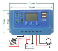 หน้าจอ LCD 12V 10A แบตเตอรี่แผงโซล่าตัวควบคุมอัจฉริยะ PWM การป้องกันแรงดันไฟฟ้าเกินเครื่องควบคุมการชาร์จพลังงานแสงอาทิตย์