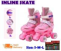 รองเท้าสเก็ต โรลเลอร์สเกต Rollerskate สำหรับเด็กหญิงและชาย รุ่น 4 ล้อ ปรับขนาดไซร์ได้ (มี 4 สี)