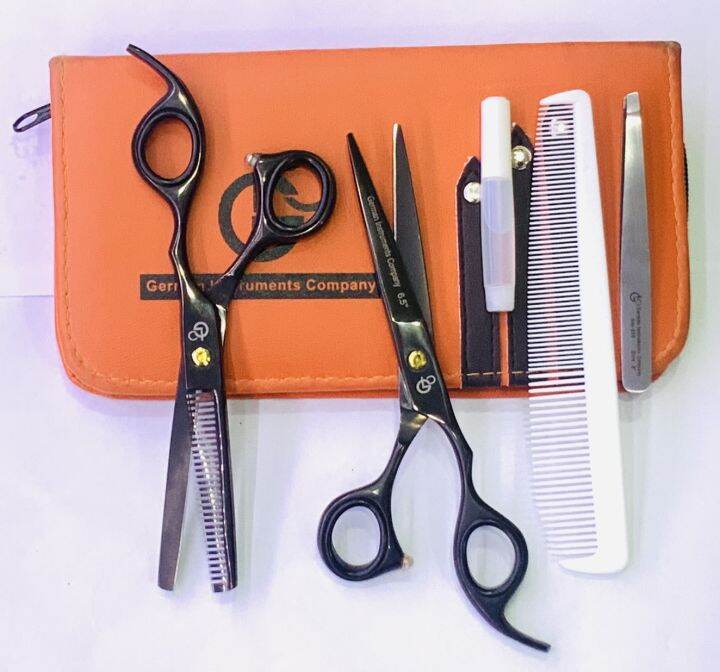 ชุดกรรไกร-ตัด-ซอย-พร้อมอุปกรณ์-professional-barber-and-thinning-scissors-set