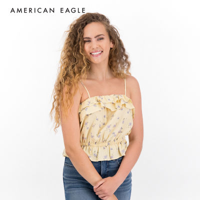 American Eagle Ruffled Tie-Strap Crop Top เสื้อ ผู้หญิง ทรงครอป (EWSB 035-3528-700)