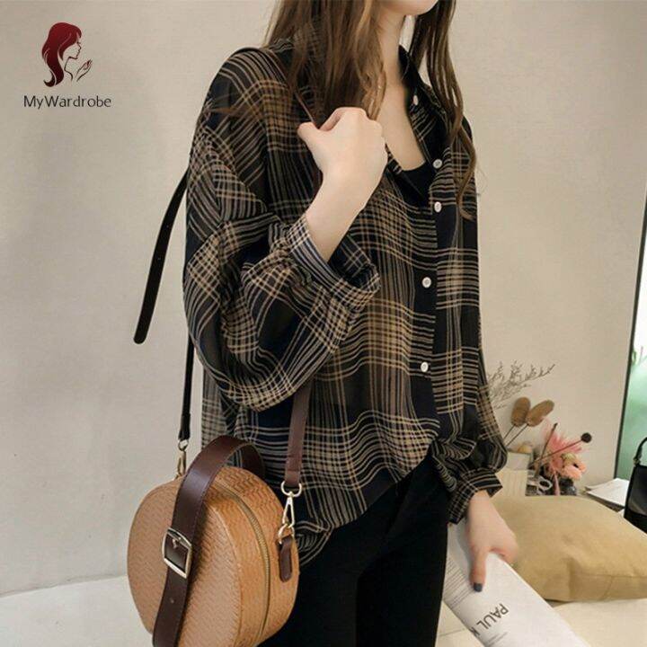 mywardrobe-cod-women-chic-plaid-shirts-pattern-casual-loose-long-sleeve-blouse-shirt-batwing-sleeve-chiffon-chemise-femme-tops-plus-size-tartan-blusas-mujer-for-autumn