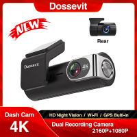 Dossevit 4K Dash Cam 2160P Built-In GPS Wi-Fi DVR ที่จอดรถ Monitor 1080P HD Night Vision 140 FOV กล้องติดรถยนต์