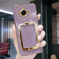 เคสโทรศัพท์สำหรับ Realme11นิ่มแฟชั่นชุบพร้อมที่ยึดหัวเข็มขัดเหล็กสี่เหลี่ยมปลอกซิลิโคน Realme 11 11Pro 11 Pro + 10T 5G 2023ฝาหลังกันกระแทก Realme 11 Pro Plus