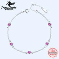 Trustdavis Genuine 925 Sterling Silver Fashion Sweet Round Colour Zircon Bracelet For Women Teen Party Fine S925 Jewelry DA2689