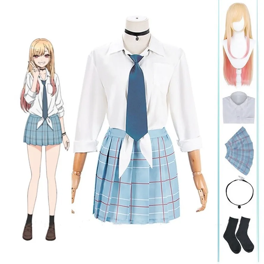  Beowyro Anime My Dress-Up Darling Cosplay Costume School  Uniform Marin Kitagawa Dress Shirt Skirts JK Outfits for Girls (Large,  School Uniform) : Clothing, Shoes & Jewelry