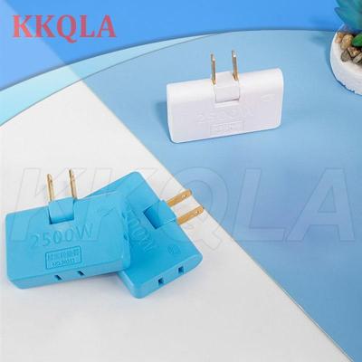 QKKQLA Rotatable US ac wall charger power Socket Converter 1 to 3 way 180 Degree Extension wall Plug Multi Slim Outlet Adapter Light