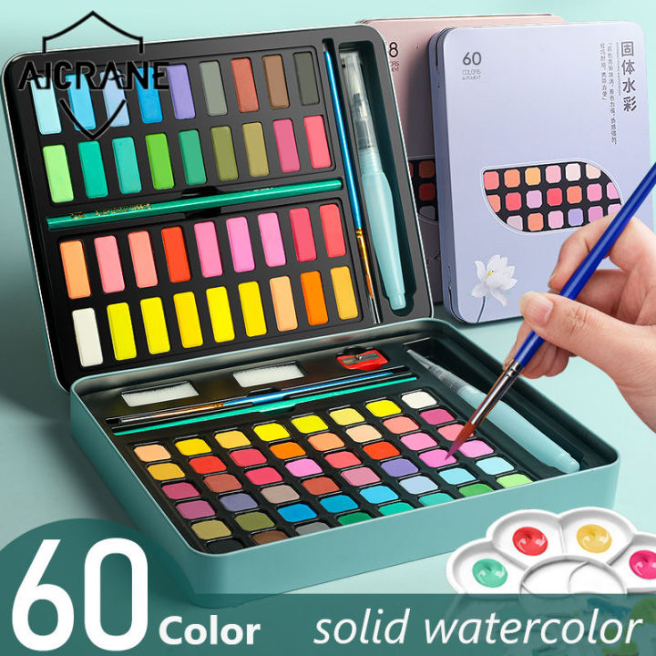 AICRANE 2022NEW 60 Colors Morandi Solid Watercolor Artist Paint Set 48 ...