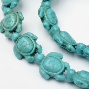 1Strand Dyed Synthetic Turquoise Bead Strands Tortoise Turquoise 17