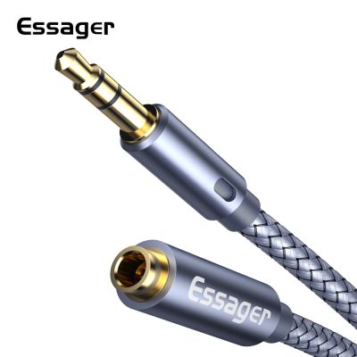【YF】 Essager Aux Cable Jack 3.5 mm Audio Extension for Headphone Splitter Speaker For Extender Cord