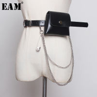 [EAM] Multicolor Chain Mini-bag Pu Leather Long Belt Personality Women New Fashion Tide All-match Spring Autumn 2022 1B375