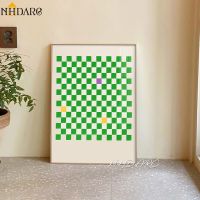 แฟชั่น Wall Art ผ้าใบพิมพ์ภาพวาดโปสเตอร์ภาพ-Modern Nordic ห้องนั่งเล่นตกแต่งบ้านตาราง Checkerboard Design 0919