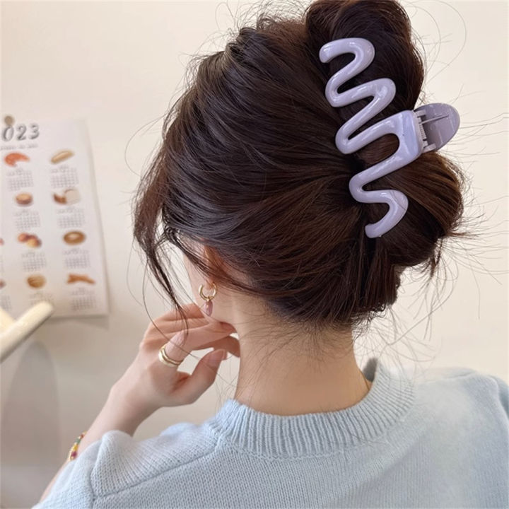 sweet-trendy-hair-accessories-women-headwear-hair-grab-clip-headwear-accessories-wave-hair-clip-dopamine-colorful