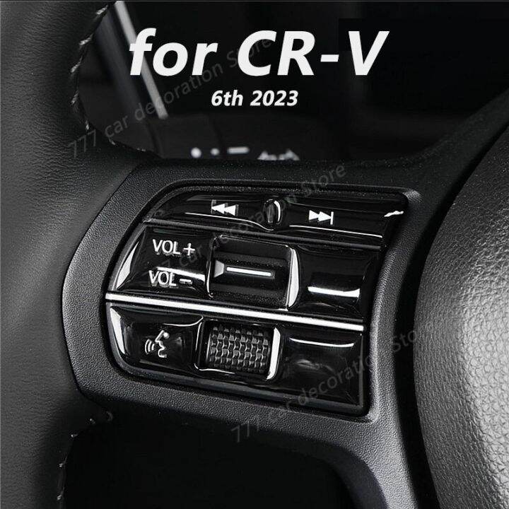 แผ่นป้องกันเลื่อมสำหรับตกแต่งรถฮอนด้า-crv-6th-cr-v-อุปกรณ์ตกแต่งภายในรถ2023แผ่นปุ่มกดพวงมาลัยรถ