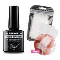 【FCL】ஐ 15ml Builder Glue Gel With10 Pcs Wrap Silk Glass Stickers Extension Fiberglass Nails T2g6