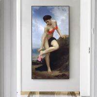 William Adolphe Bouguereau Nude ผู้หญิงเซ็กซี่กางเกงชั้นในพิมพ์โปสเตอร์ผ้าใบ Wall Art ภาพวาดตลกห้องนั่งเล่นตกแต่งบ้าน