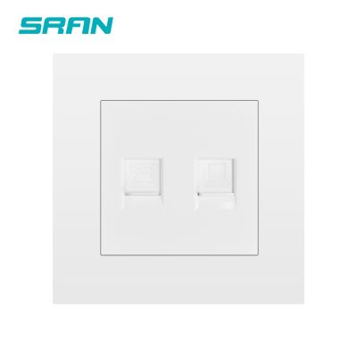 【NEW Popular89】 SRAN ผนัง RJ11และซ็อกเก็ต RJ45สีขาวสีดำทองเงินสีเทา Retardantpanel เปลวไฟ86มม. X 86มม. โทรศัพท์และอินเตอร์เฟซอินเทอร์เน็ต